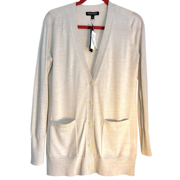 NWT Banana Republic Women’s 100% Merino Wool Cardigan Sweater Ivory Sz Small - Picture 1 of 6